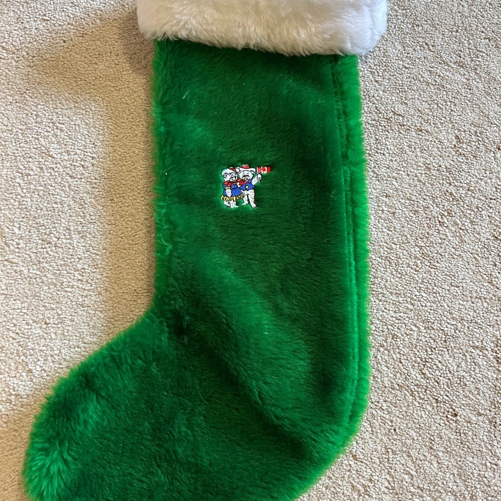 1988 Calgary winter Olympic Hidy and Howdy Christmas stocking - good used condit